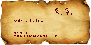 Kubis Helga névjegykártya